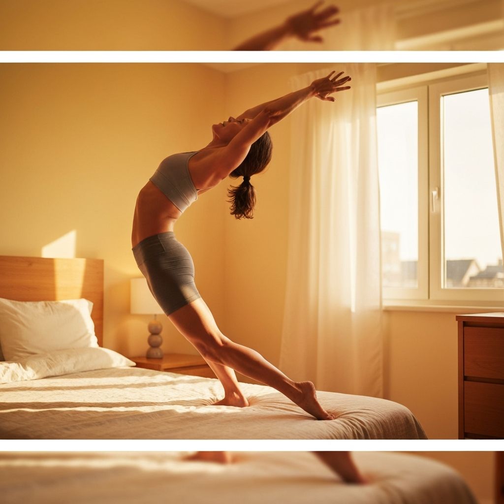 Person performing morning stretching routine